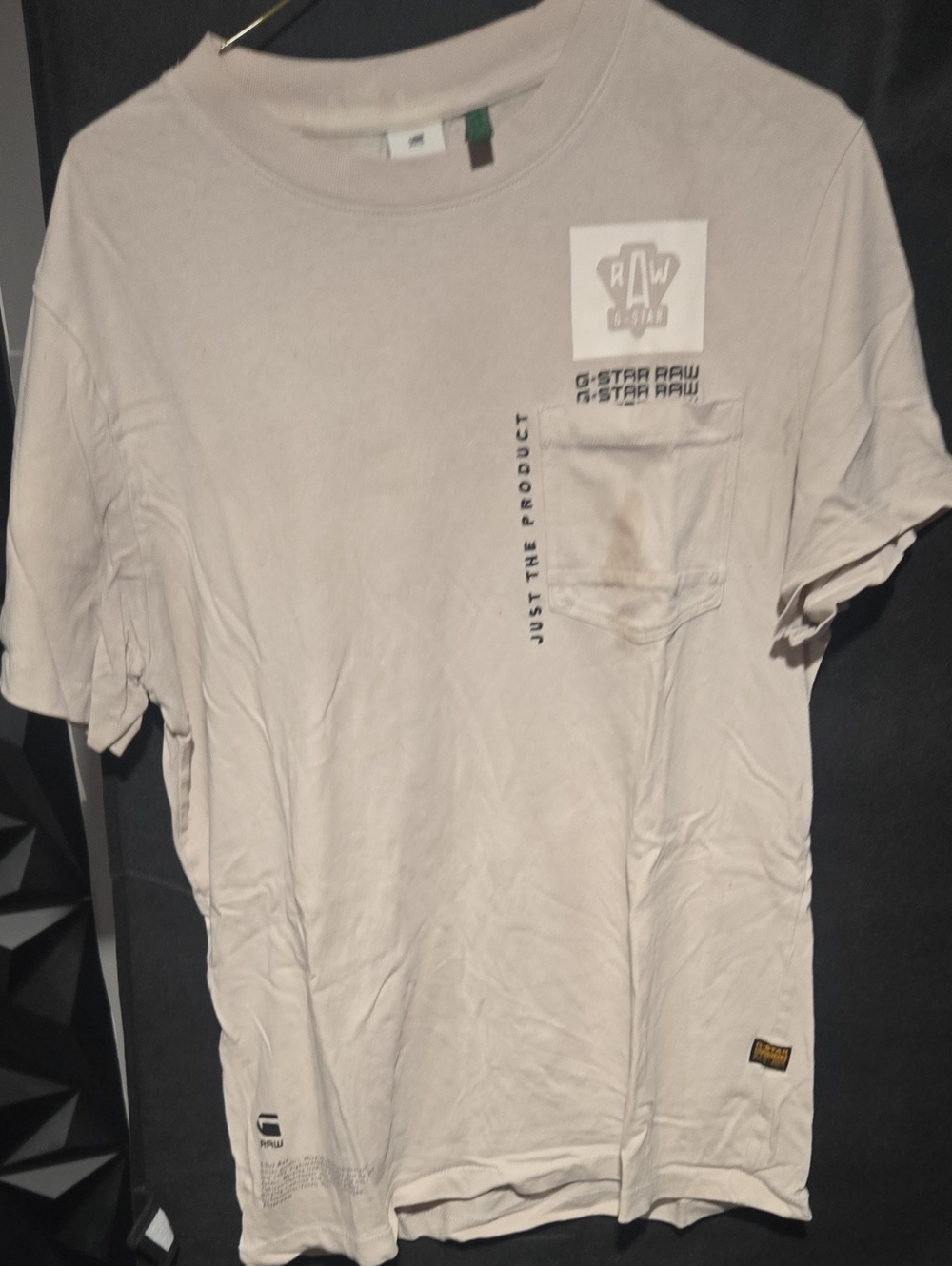 G-Star Short Sleeve Graphic Pocket Tee in Light Beige
